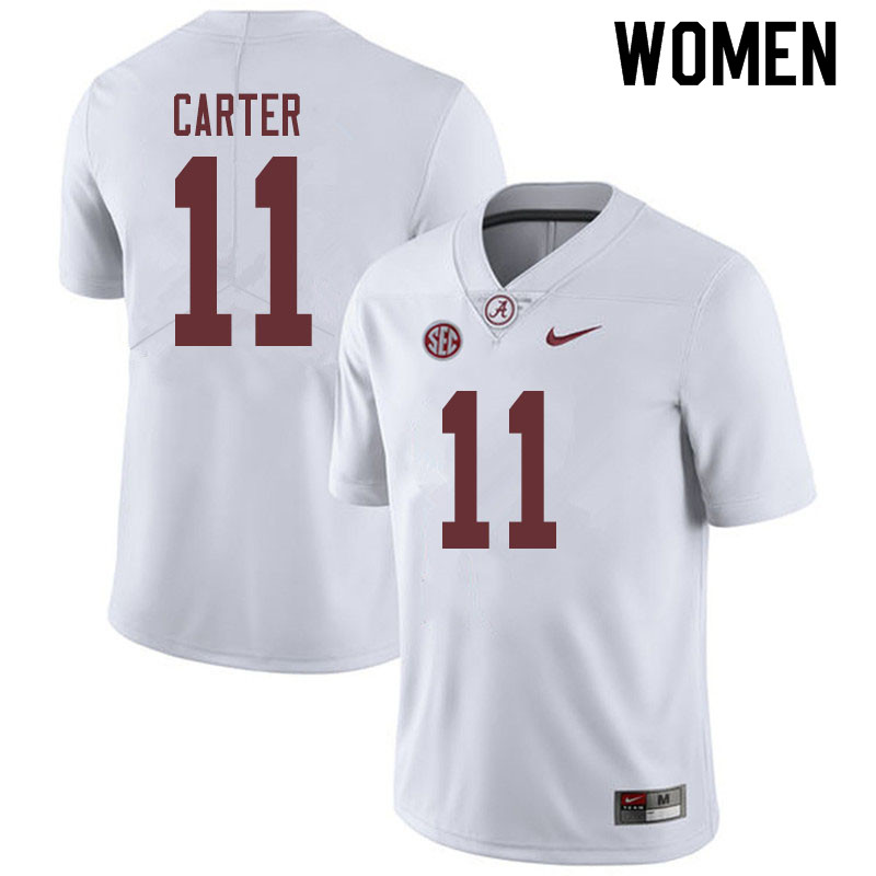 Women #11 Scooby Carter Alabama Crimson Tide College Football Jerseys Sale-White